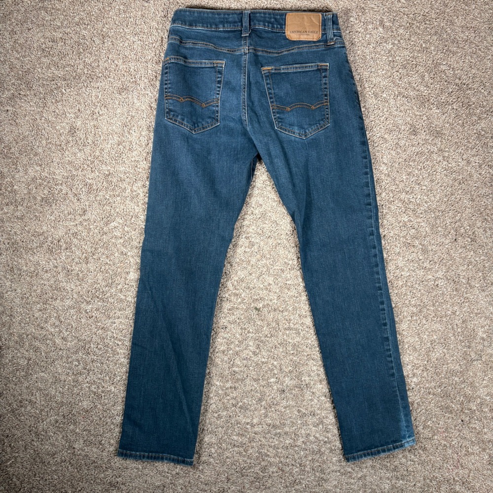 American Eagle Outfitters Slim Fit Dark Wash Denim Jeans Mens 30x30 Blue - Picture 7 of 9